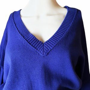 Abound V-Neck Knit Crop Sweater Blue Clematis New